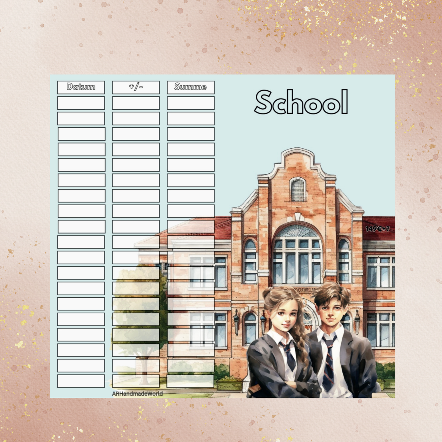 School - 2er Klappkarte