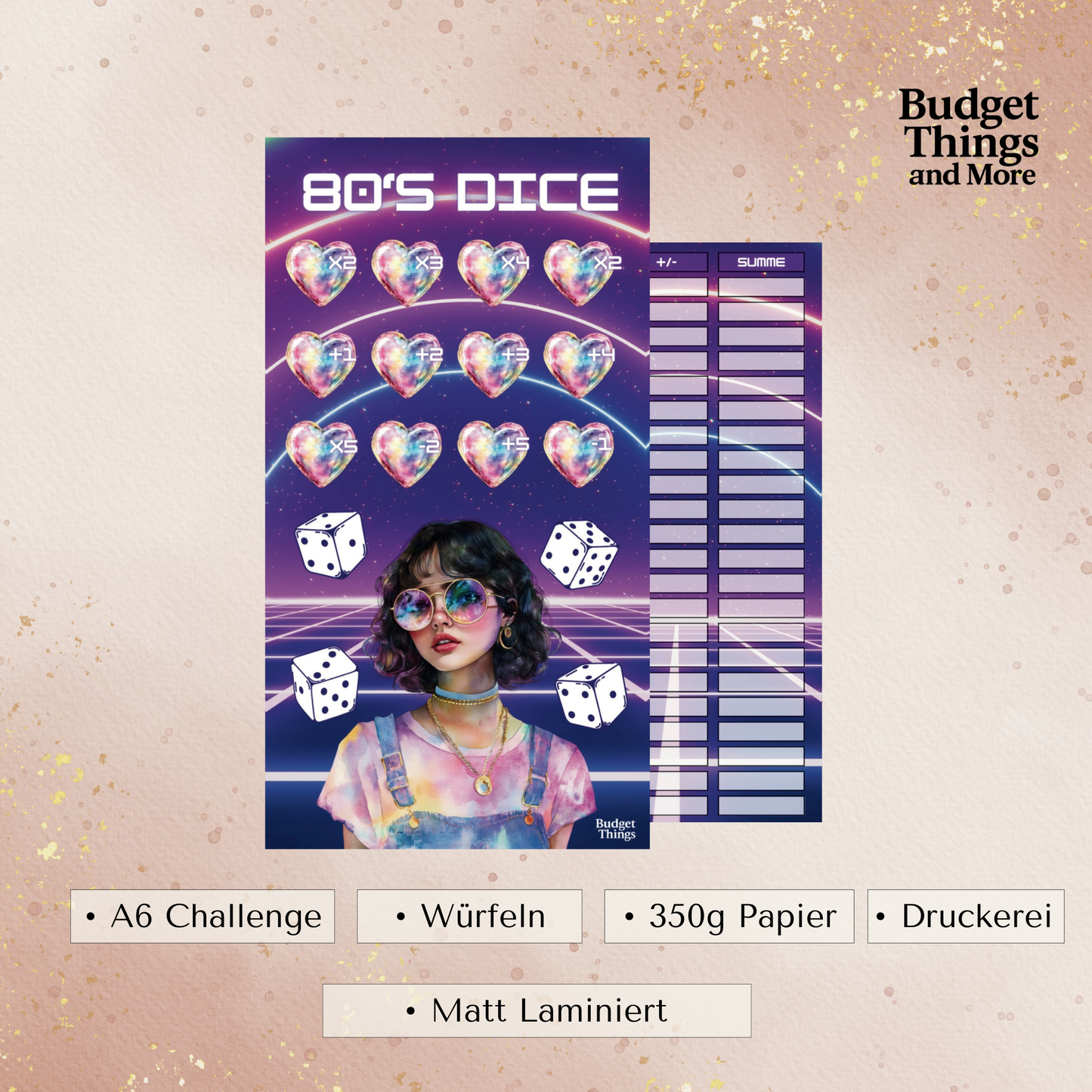 80‘S Dice Laminierte Würfelchallenge